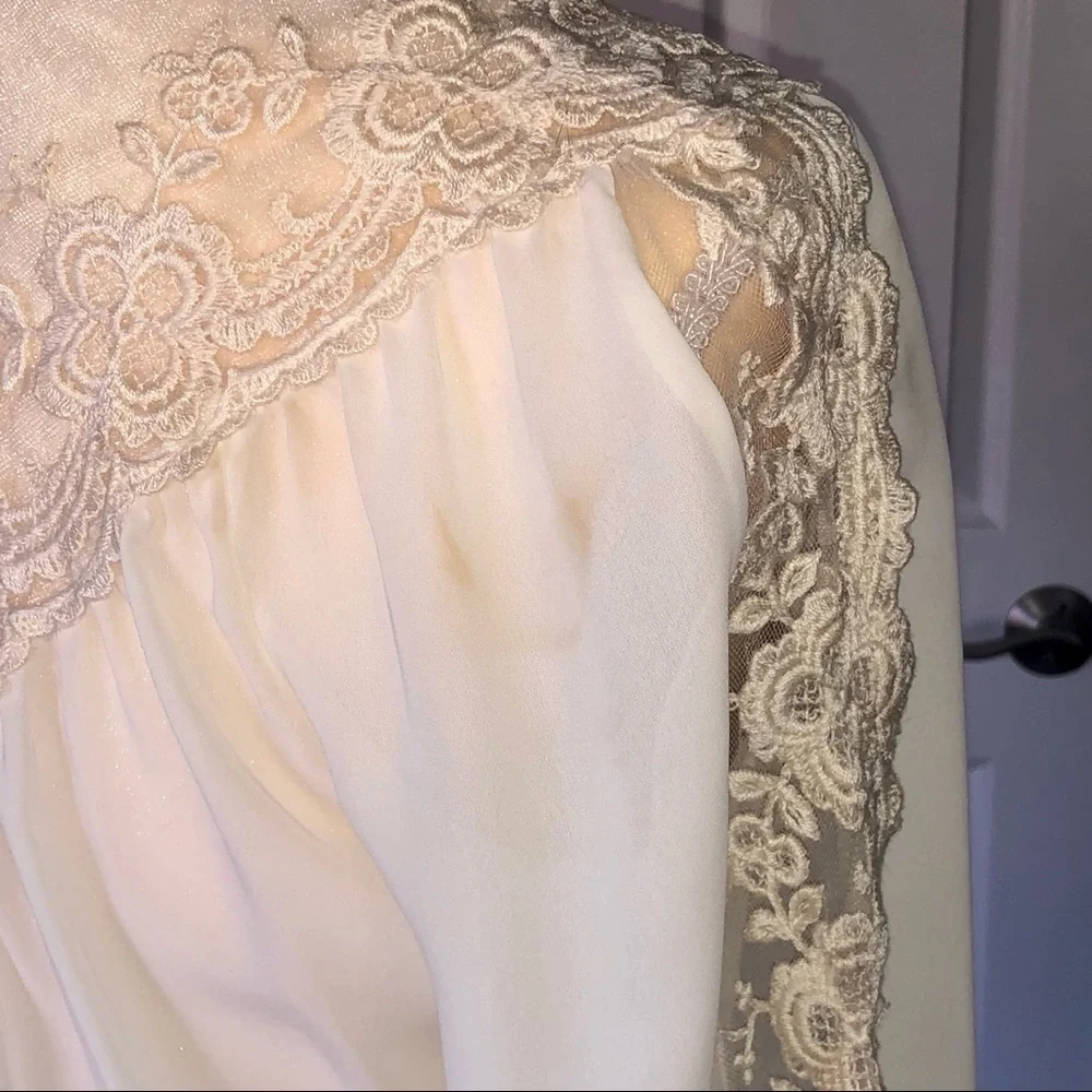 STRAUSS by BONNIE DRESS VINTAGE SIZE 6 CREAM LACE